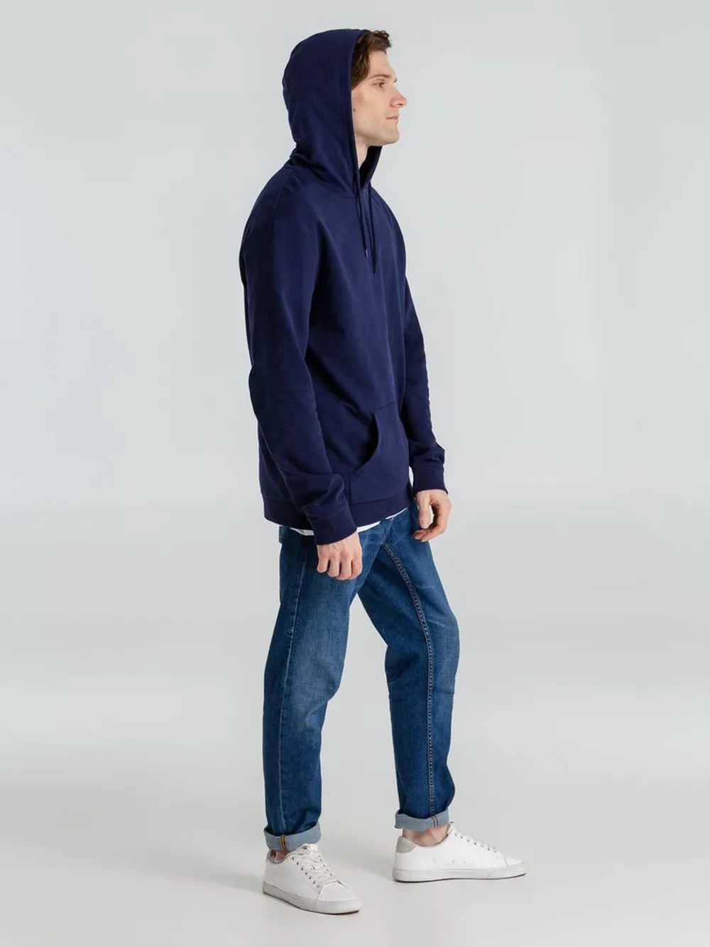 Толстовка с капюшоном унисекс Hoodie, темно-синяя, размер S заказать онлайн с вашим дизайном на заказ в Москве и области