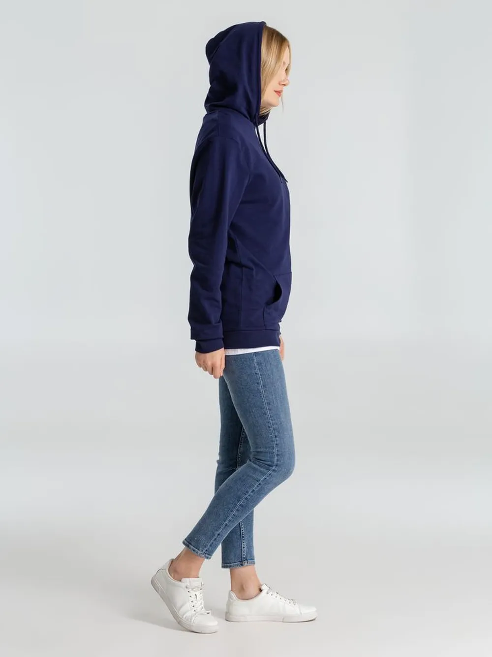 Толстовка с капюшоном унисекс Hoodie, темно-синяя, размер S заказать онлайн с вашим дизайном на заказ в Москве и области