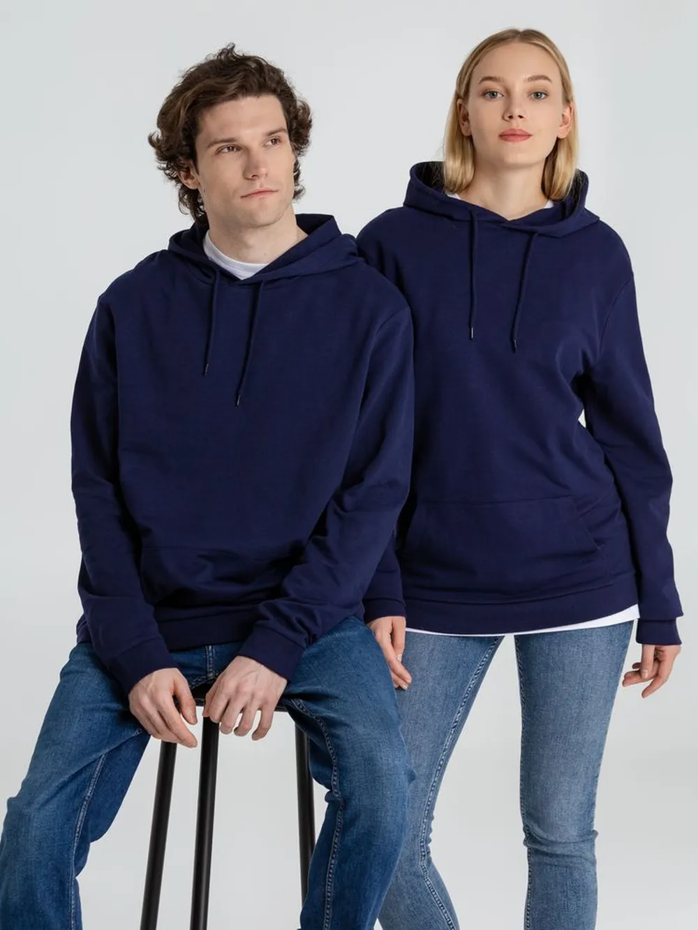 Толстовка с капюшоном унисекс Hoodie, темно-синяя, размер S заказать онлайн с вашим дизайном на заказ в Москве и области