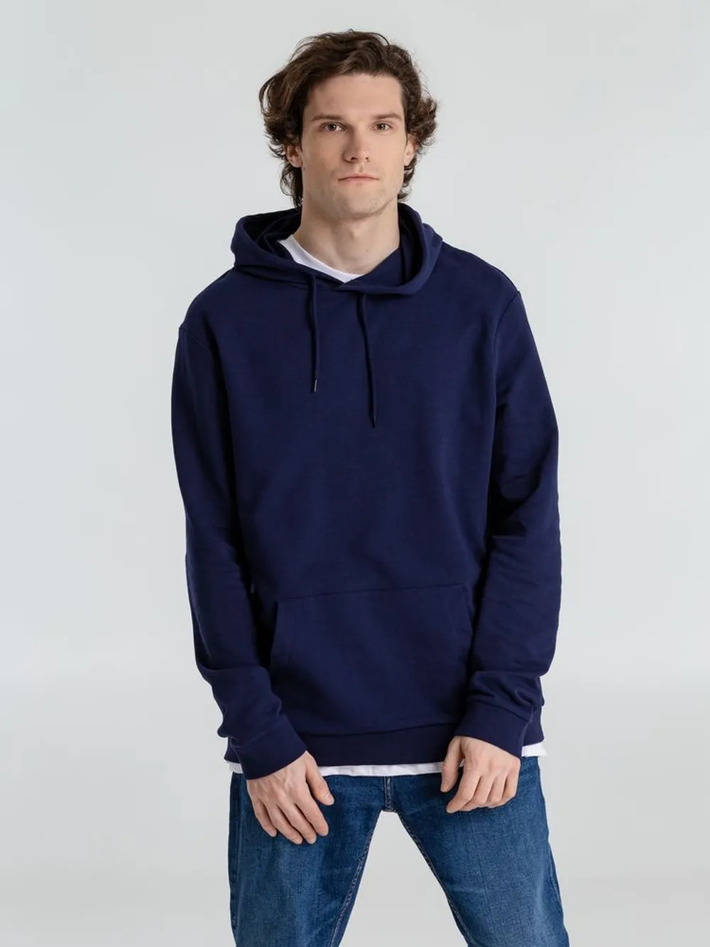 Толстовка с капюшоном унисекс Hoodie, темно-синяя, размер S заказать онлайн с вашим дизайном на заказ в Москве и области