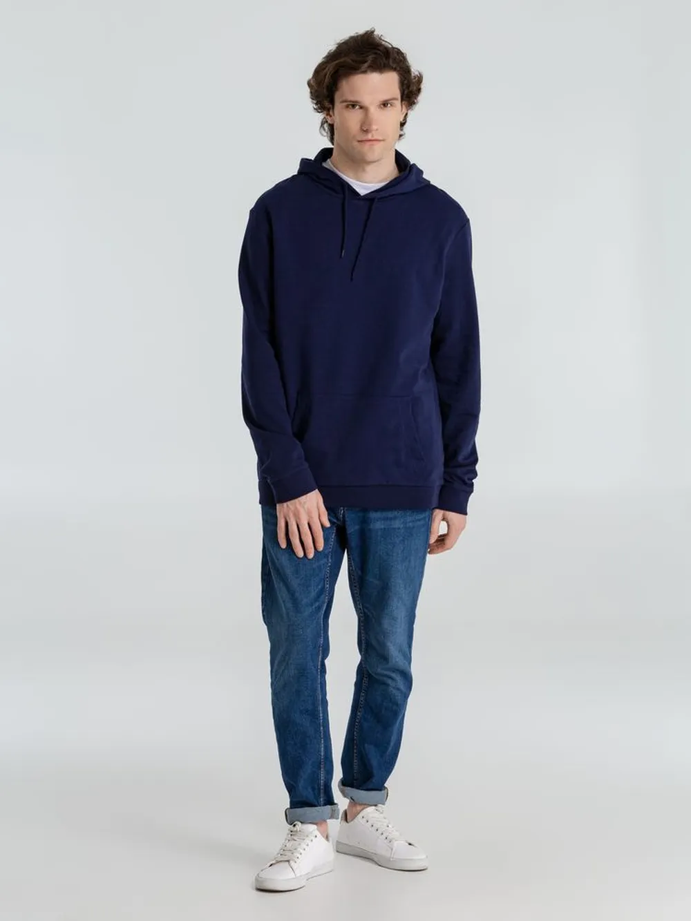 Толстовка с капюшоном унисекс Hoodie, темно-синяя, размер XL заказать онлайн с вашим дизайном на заказ в Москве и области