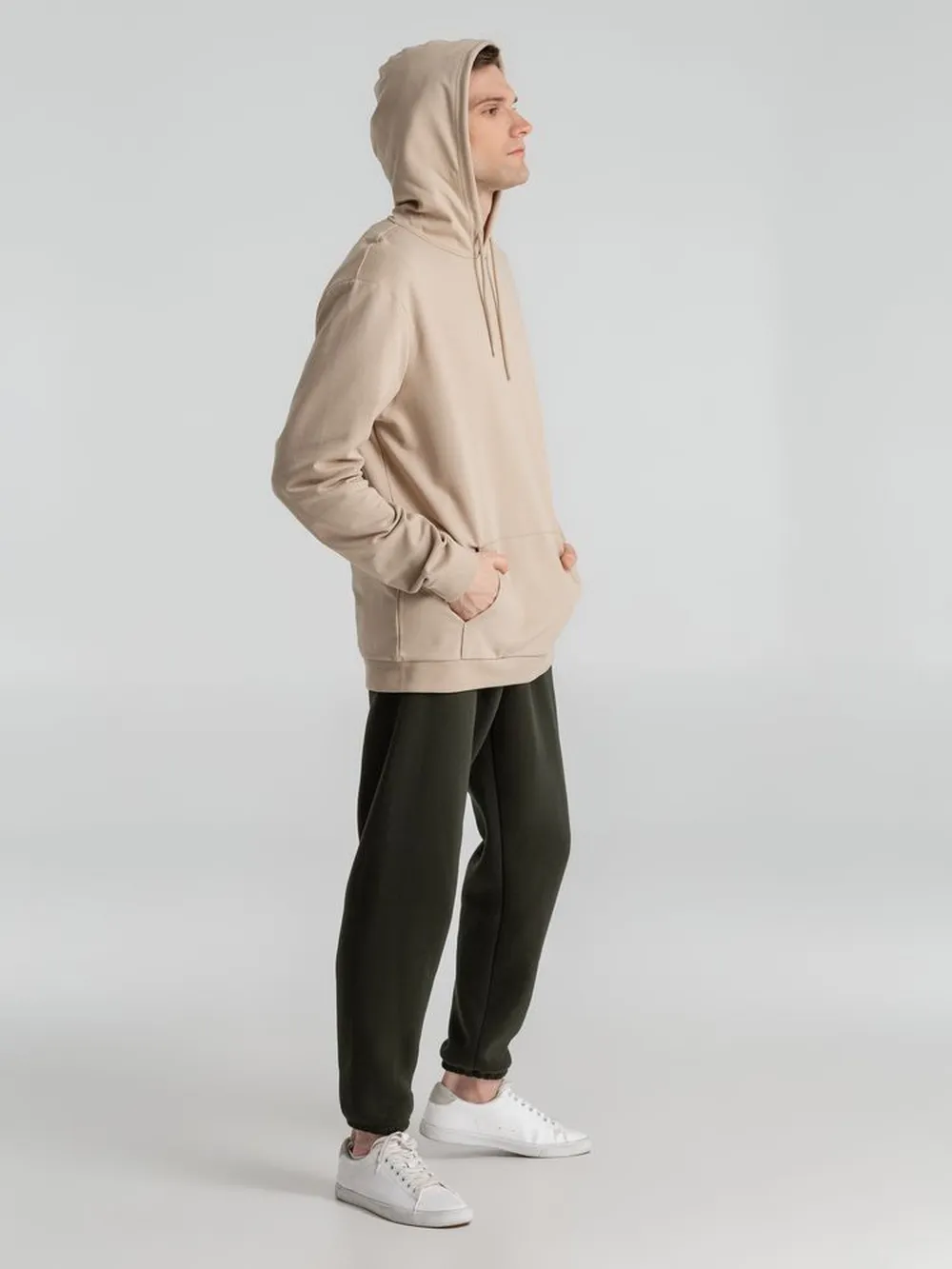Толстовка с капюшоном унисекс Hoodie, бежевая заказать онлайн с вашим дизайном на заказ в Москве и области