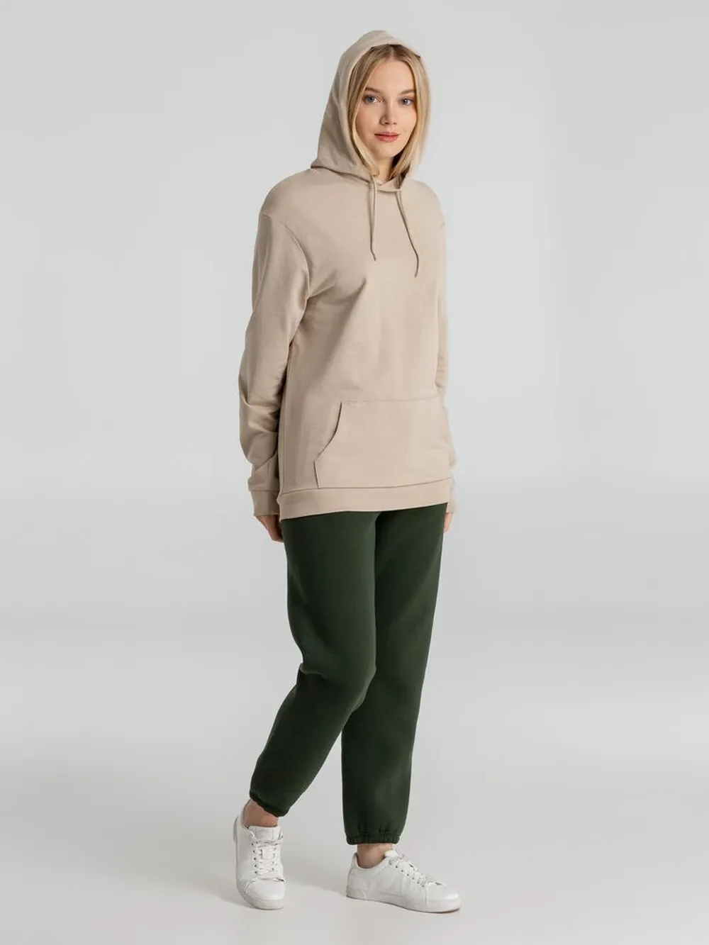 Толстовка с капюшоном унисекс Hoodie, бежевая заказать онлайн с вашим дизайном на заказ в Москве и области