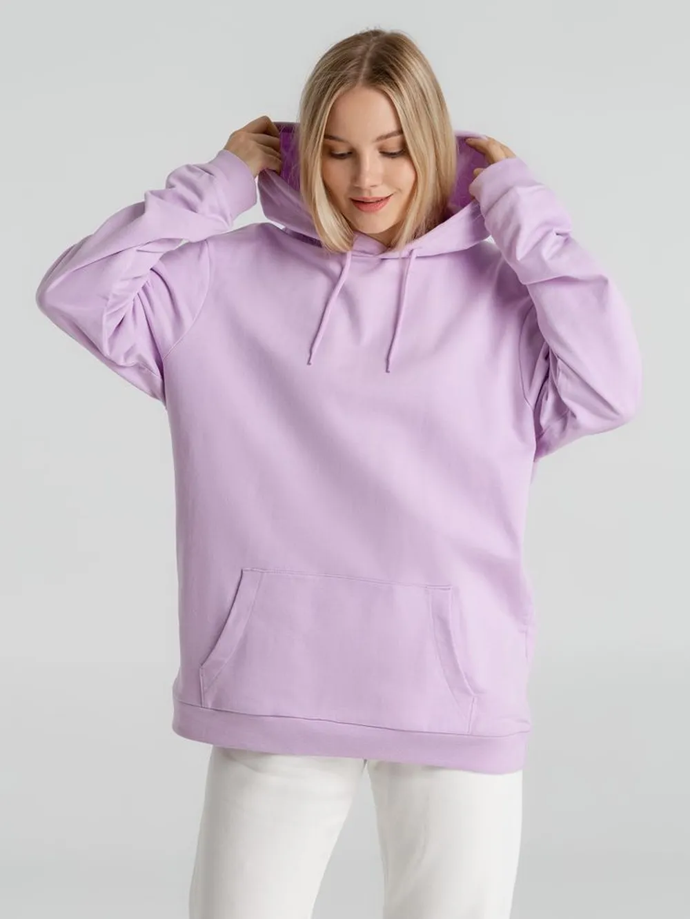 Толстовка с капюшоном унисекс Hoodie, сиреневая, размер XXL заказать онлайн с вашим дизайном на заказ в Москве и области