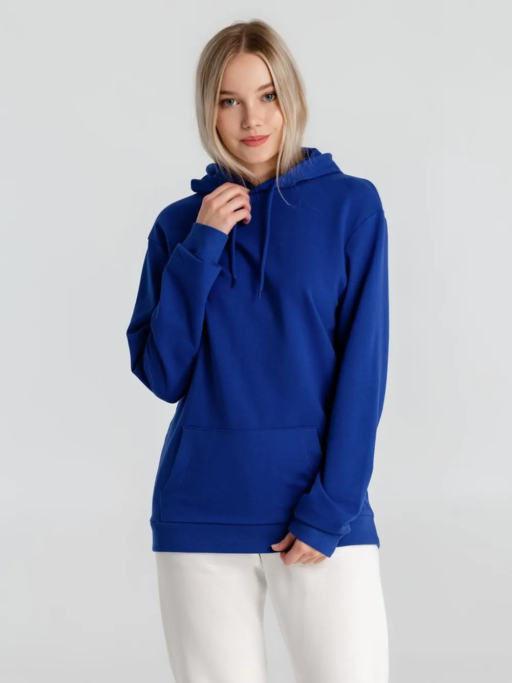 Толстовка с капюшоном унисекс Hoodie, ярко-синяя, размер XS заказать онлайн с вашим дизайном на заказ в Москве и области