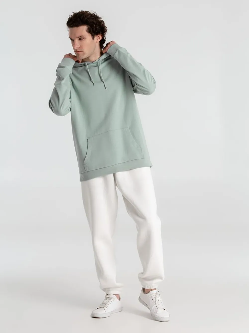 Толстовка с капюшоном унисекс Hoodie, серо-зеленая заказать онлайн с вашим дизайном на заказ в Москве и области