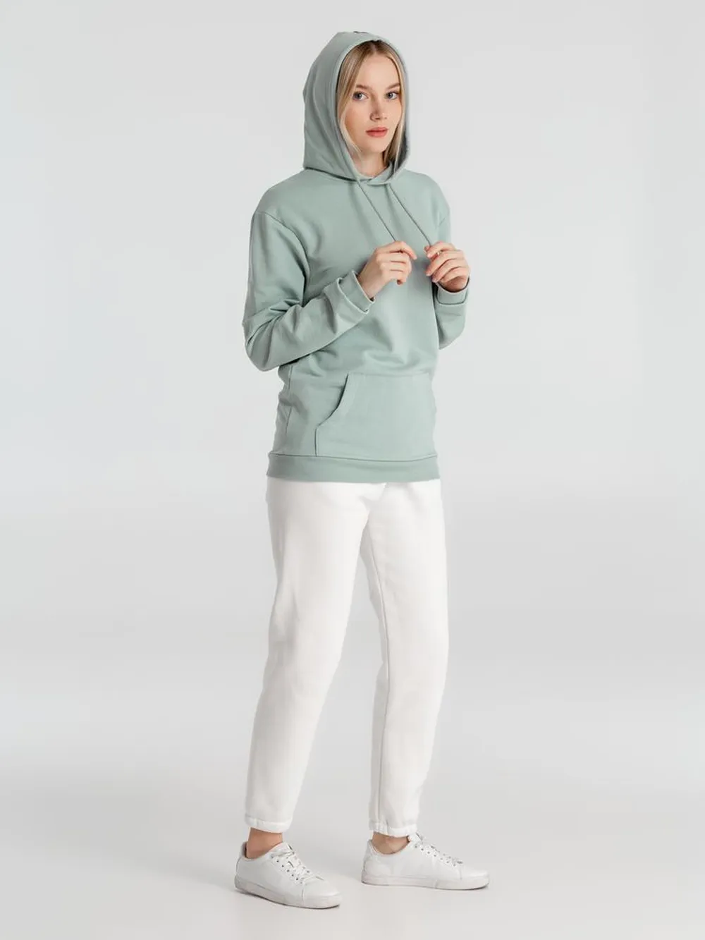 Толстовка с капюшоном унисекс Hoodie, серо-зеленая заказать онлайн с вашим дизайном на заказ в Москве и области