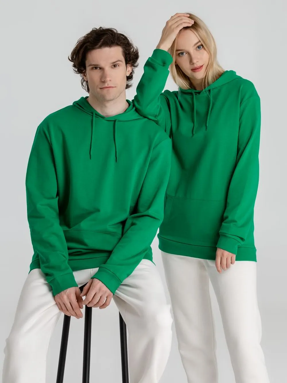 Толстовка с капюшоном унисекс Hoodie, зеленая заказать онлайн с вашим дизайном на заказ в Москве и области