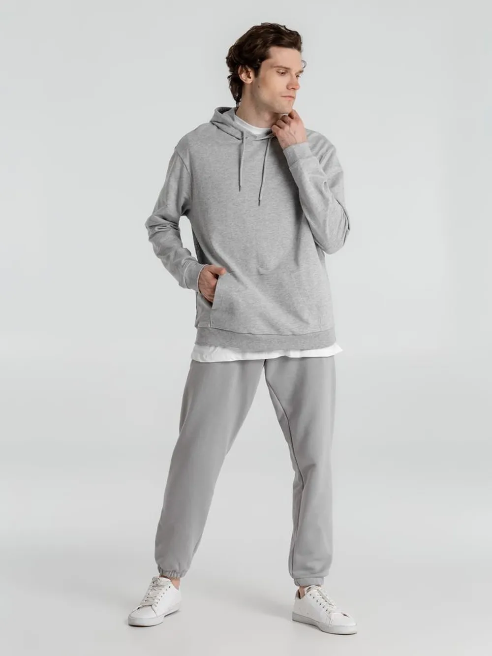 Толстовка с капюшоном унисекс Hoodie, серый меланж, размер XS заказать онлайн с вашим дизайном на заказ в Москве и области