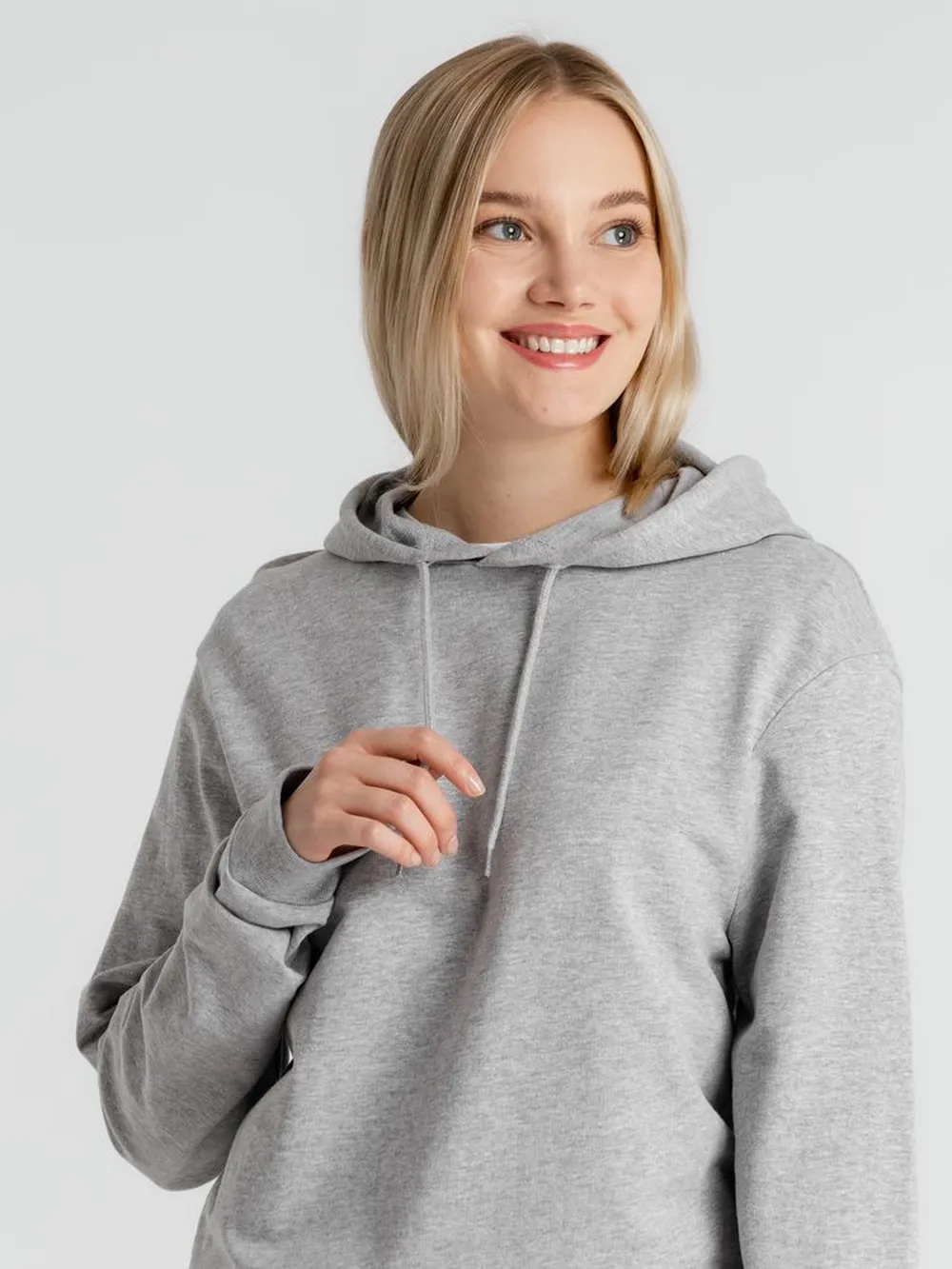 Толстовка с капюшоном унисекс Hoodie, серый меланж, размер XS заказать онлайн с вашим дизайном на заказ в Москве и области