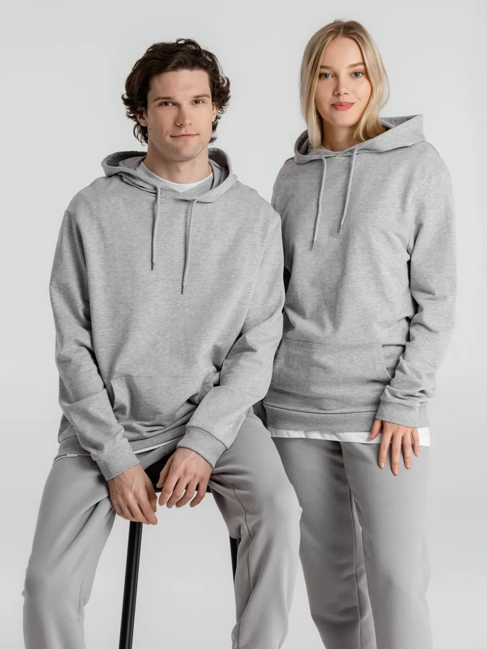 Толстовка с капюшоном унисекс Hoodie, серый меланж, размер XS заказать онлайн с вашим дизайном на заказ в Москве и области