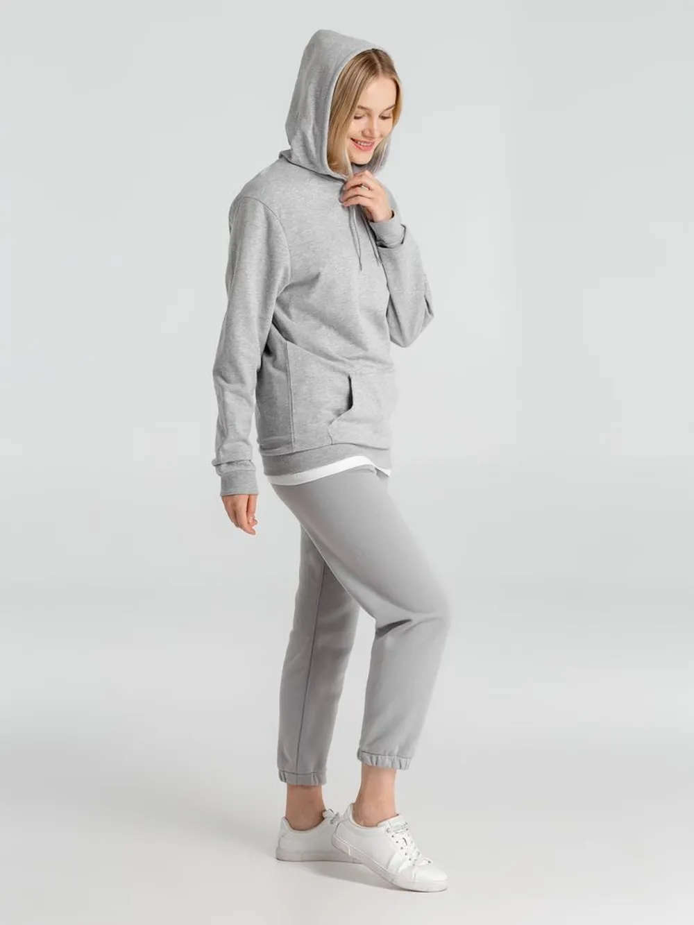 Толстовка с капюшоном унисекс Hoodie, серый меланж, размер XS заказать онлайн с вашим дизайном на заказ в Москве и области