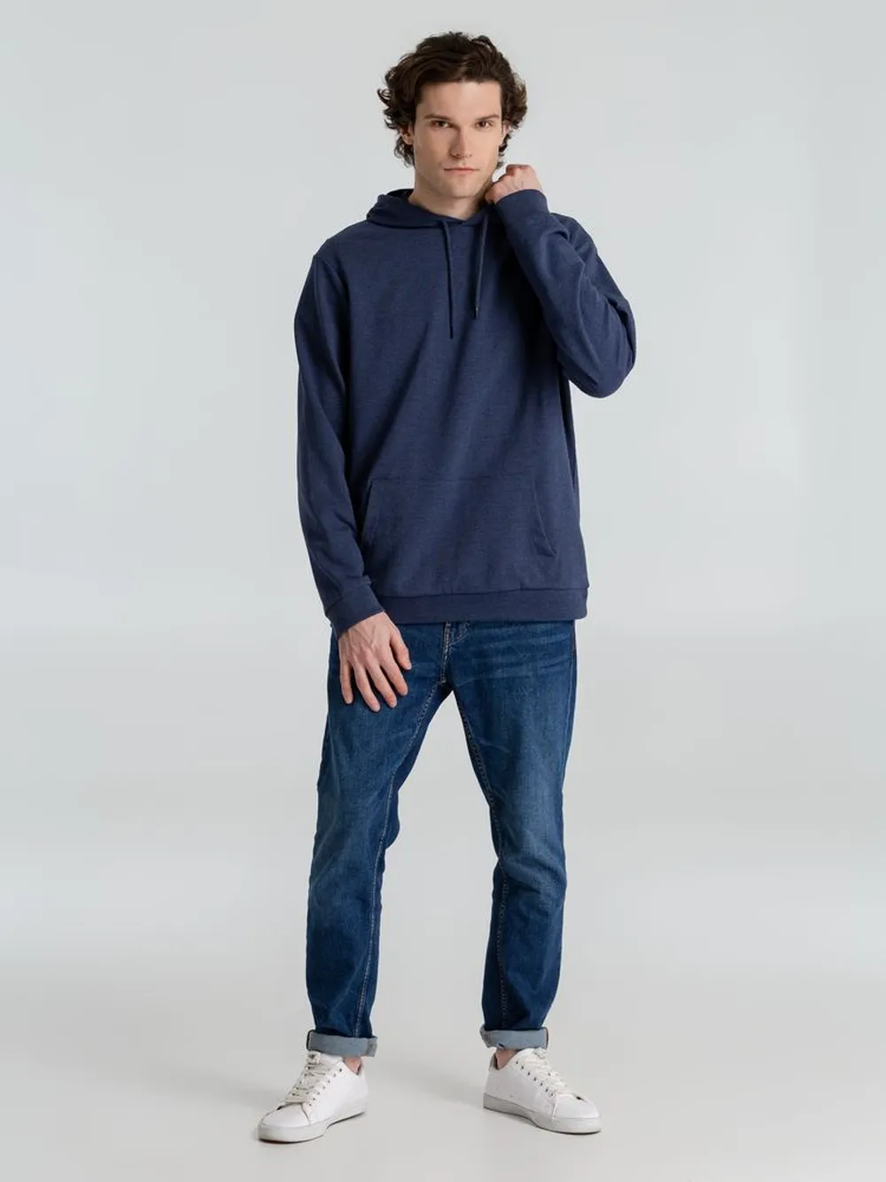 Толстовка с капюшоном унисекс Hoodie, синий меланж, размер 3XL заказать онлайн с вашим дизайном на заказ в Москве и области
