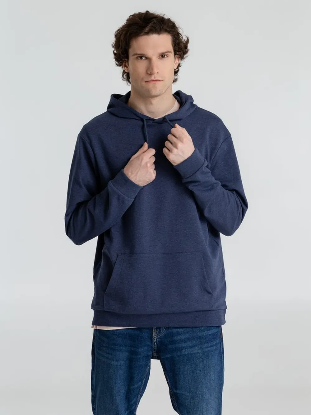 Толстовка с капюшоном унисекс Hoodie, синий меланж, размер 3XL заказать онлайн с вашим дизайном на заказ в Москве и области