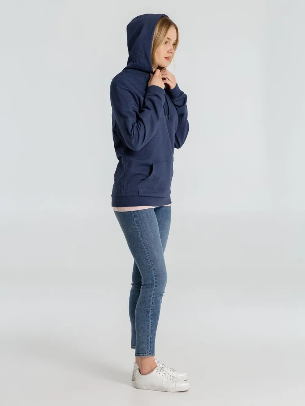 Толстовка с капюшоном унисекс Hoodie, синий меланж, размер 3XL заказать онлайн с вашим дизайном на заказ в Москве и области