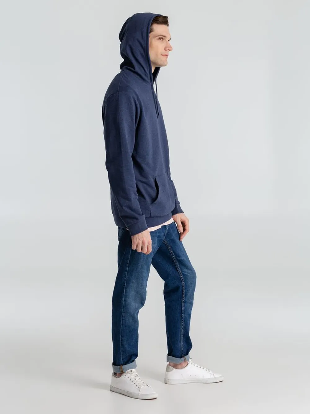 Толстовка с капюшоном унисекс Hoodie, синий меланж, размер 3XL заказать онлайн с вашим дизайном на заказ в Москве и области