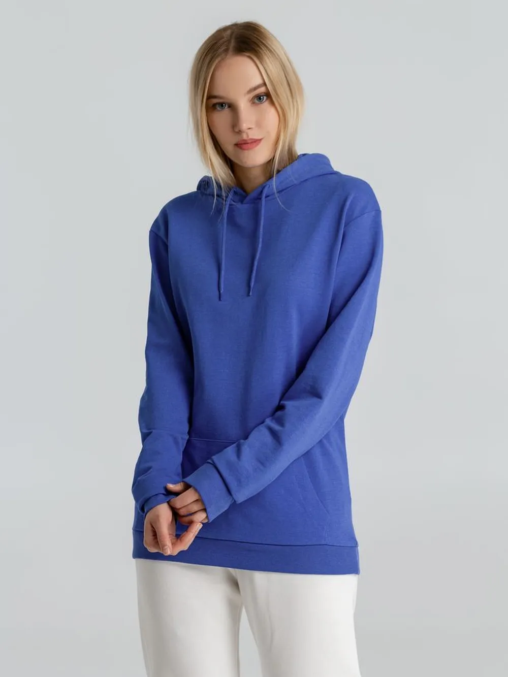 Толстовка с капюшоном унисекс Hoodie, ярко-синий меланж, размер XS заказать онлайн с вашим дизайном на заказ в Москве и области