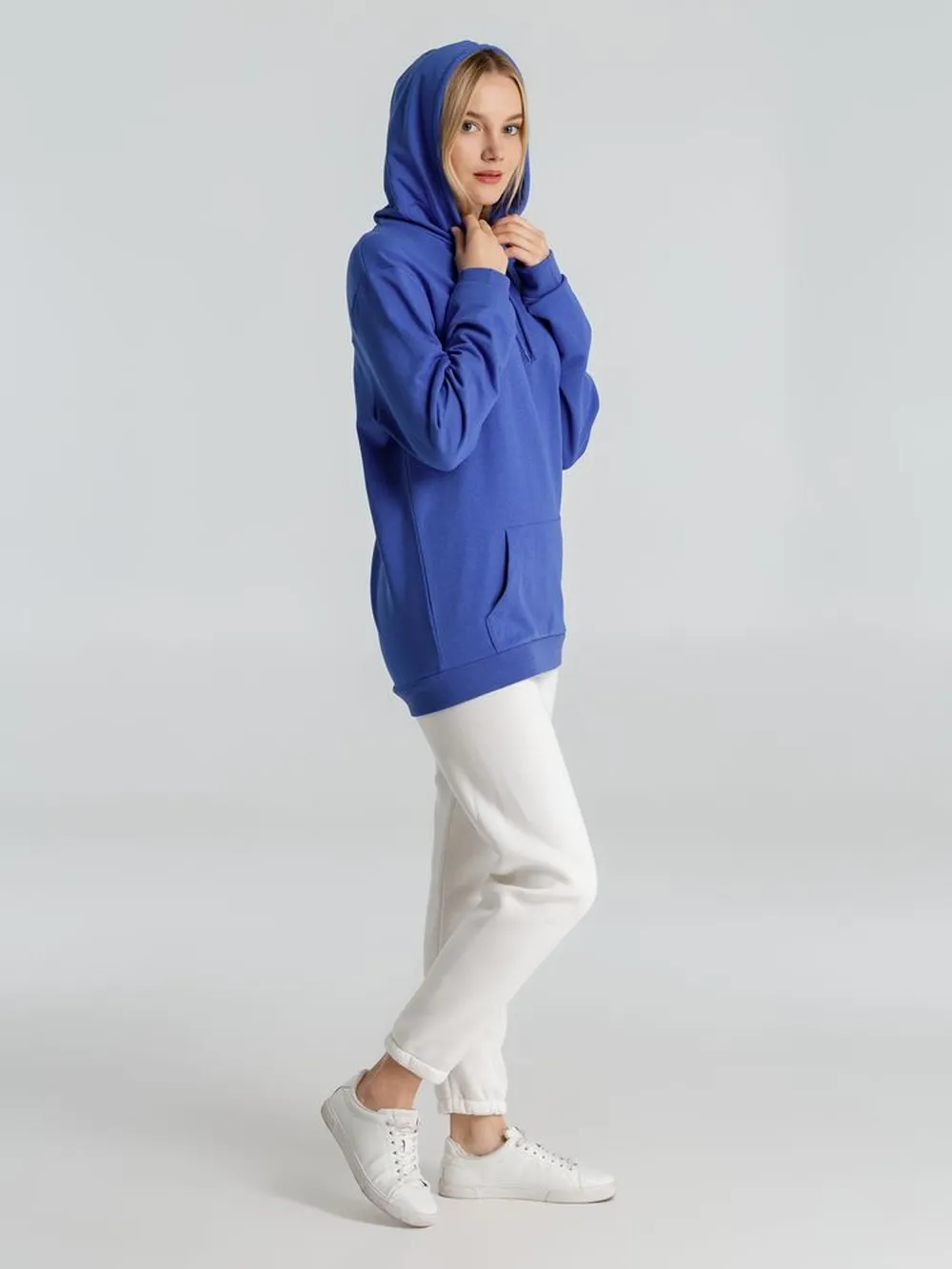 Толстовка с капюшоном унисекс Hoodie, ярко-синий меланж, размер XS заказать онлайн с вашим дизайном на заказ в Москве и области