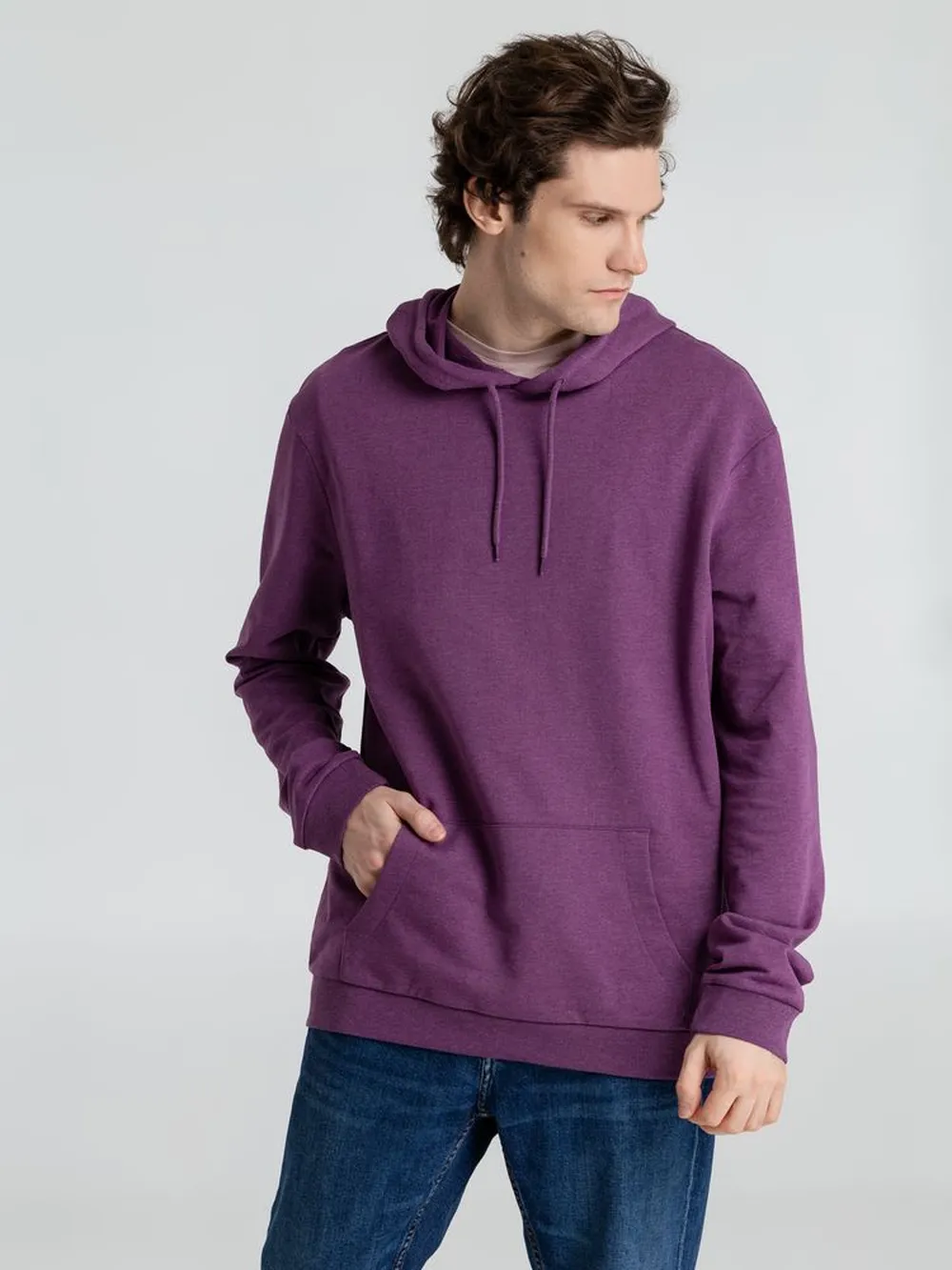Толстовка с капюшоном унисекс Hoodie, фиолетовый меланж заказать онлайн с вашим дизайном на заказ в Москве и области