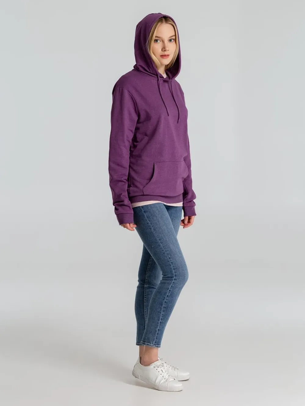Толстовка с капюшоном унисекс Hoodie, фиолетовый меланж заказать онлайн с вашим дизайном на заказ в Москве и области