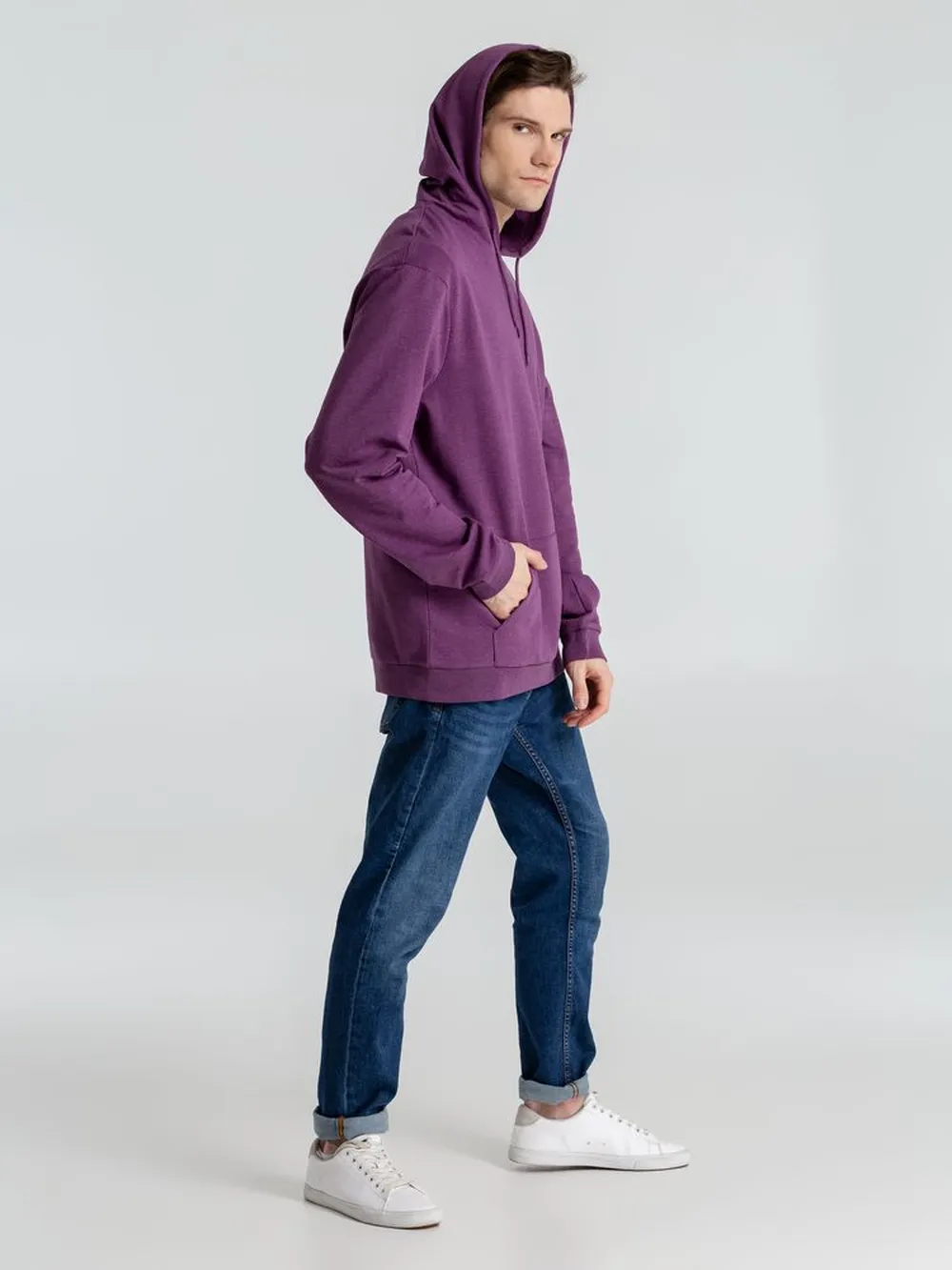 Толстовка с капюшоном унисекс Hoodie, фиолетовый меланж заказать онлайн с вашим дизайном на заказ в Москве и области
