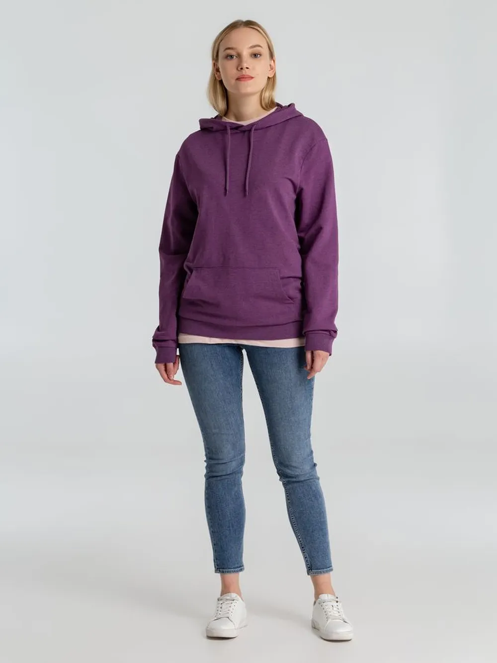 Толстовка с капюшоном унисекс Hoodie, фиолетовый меланж заказать онлайн с вашим дизайном на заказ в Москве и области
