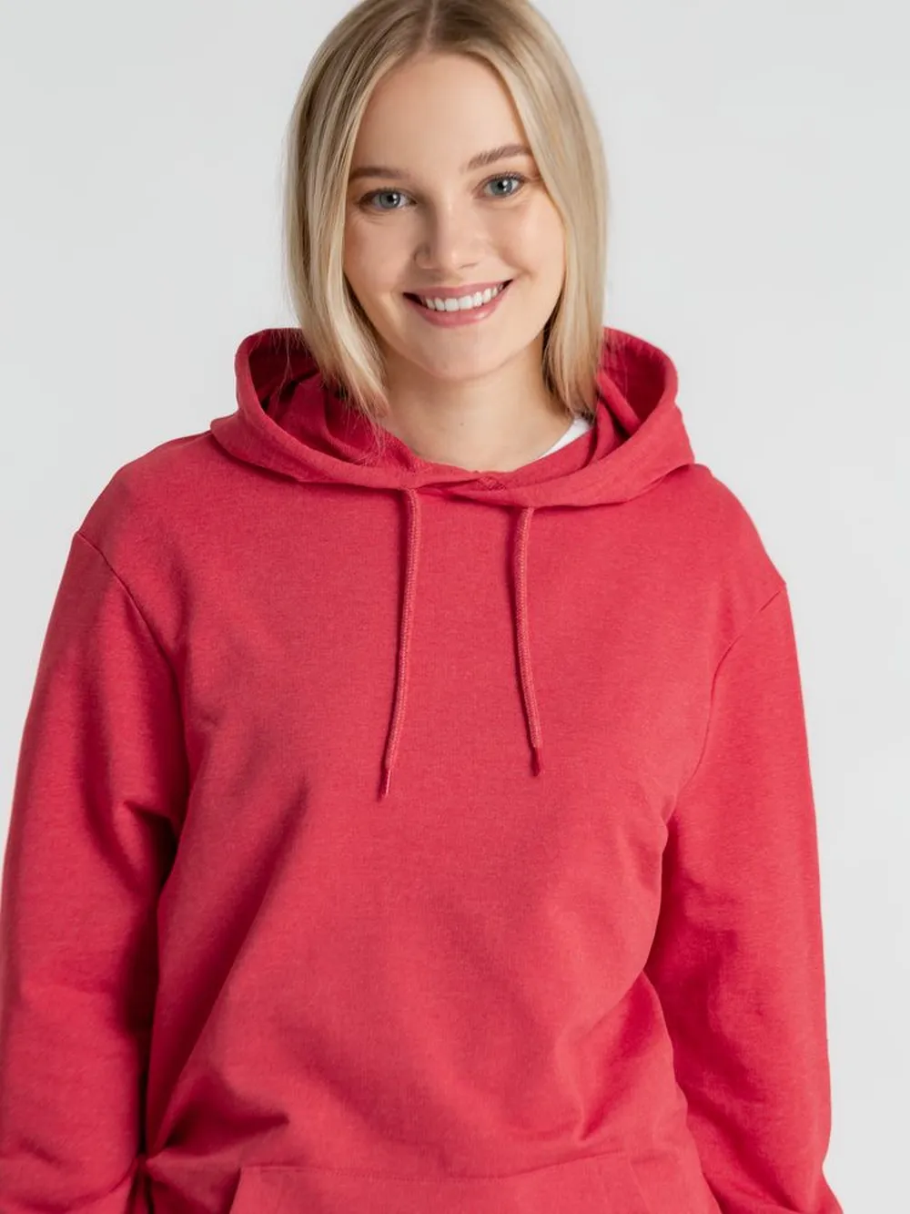 Толстовка с капюшоном унисекс Hoodie, красный меланж, размер XXL заказать онлайн с вашим дизайном на заказ в Москве и области