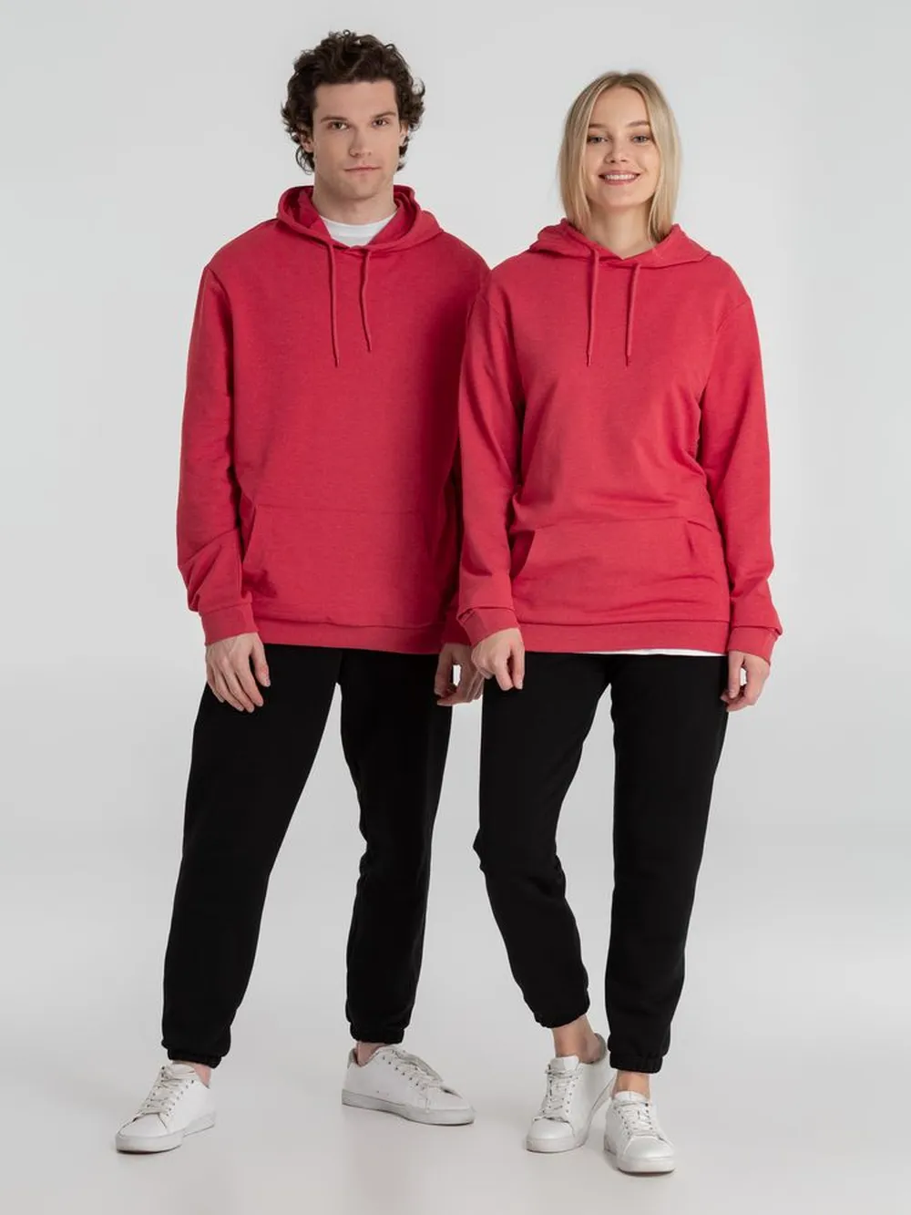 Толстовка с капюшоном унисекс Hoodie, красный меланж, размер XXL заказать онлайн с вашим дизайном на заказ в Москве и области