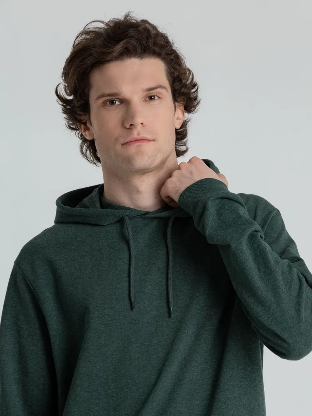 Толстовка с капюшоном унисекс Hoodie, темно-зеленый меланж заказать онлайн с вашим дизайном на заказ в Москве и области
