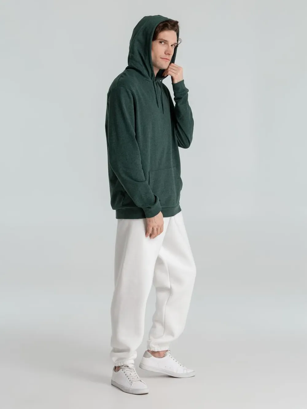 Толстовка с капюшоном унисекс Hoodie, темно-зеленый меланж заказать онлайн с вашим дизайном на заказ в Москве и области