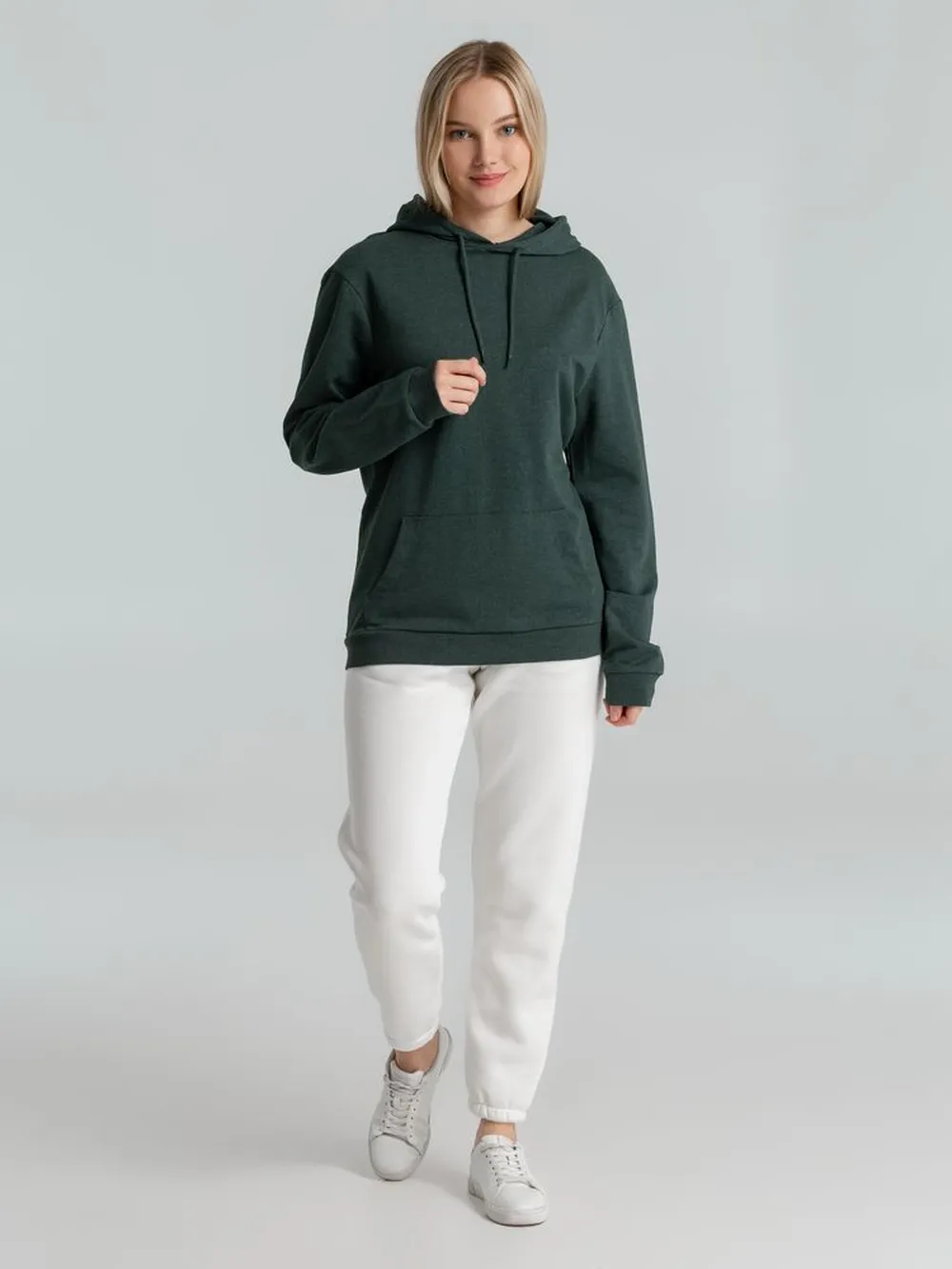 Толстовка с капюшоном унисекс Hoodie, темно-зеленый меланж заказать онлайн с вашим дизайном на заказ в Москве и области