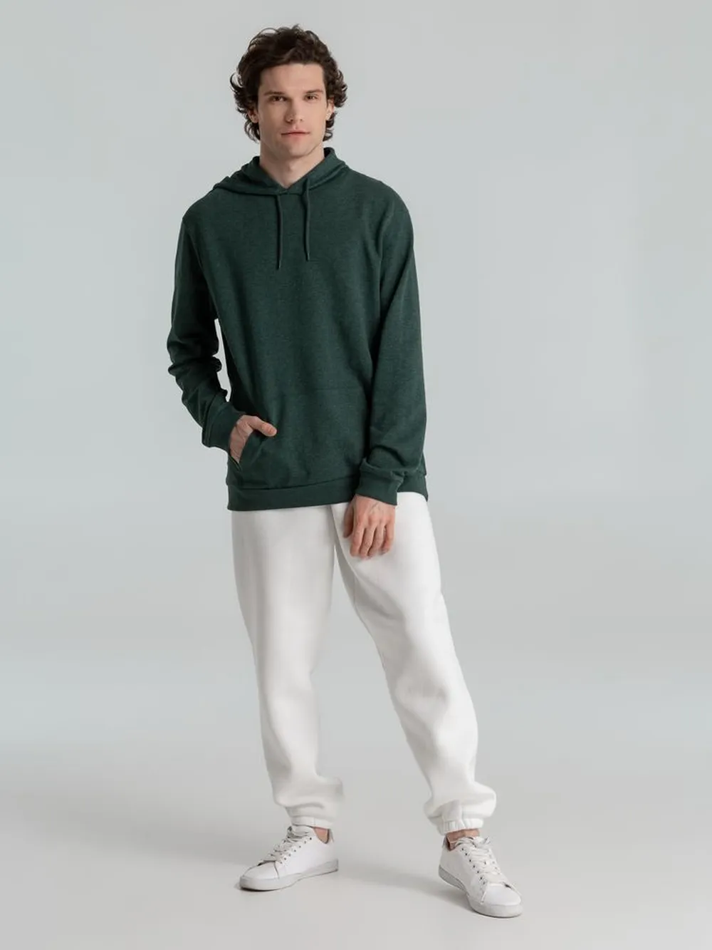 Толстовка с капюшоном унисекс Hoodie, темно-зеленый меланж, размер XS заказать онлайн с вашим дизайном на заказ в Москве и области