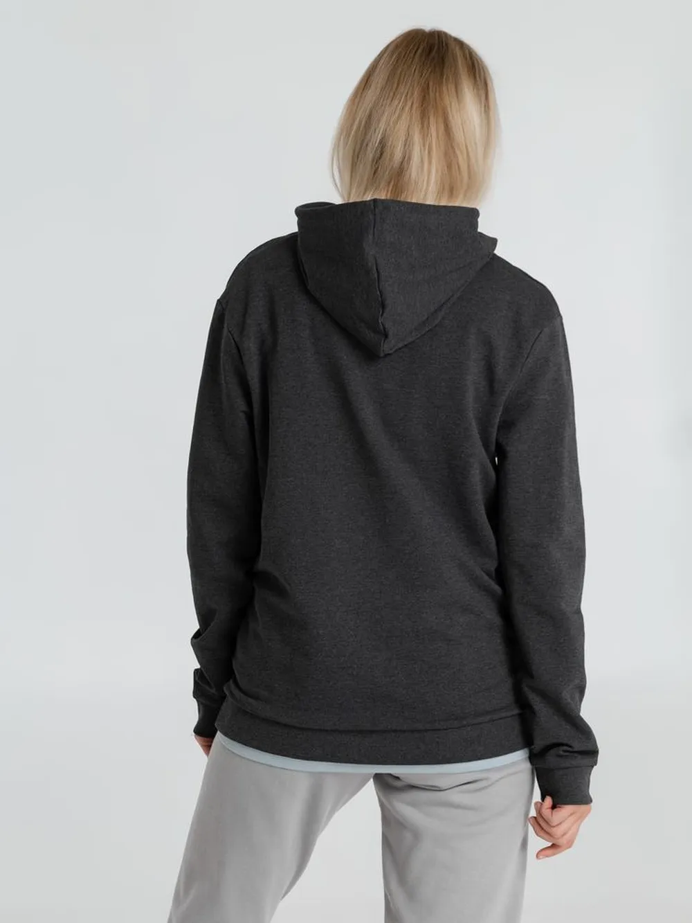 Толстовка с капюшоном унисекс Hoodie, серый меланж (антрацит) заказать онлайн с вашим дизайном на заказ в Москве и области