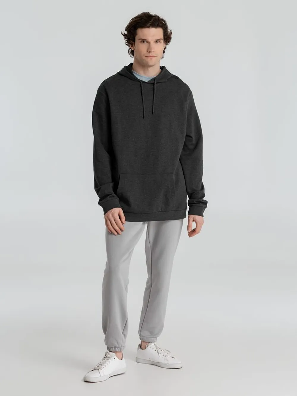 Толстовка с капюшоном унисекс Hoodie, серый меланж (антрацит), размер S заказать онлайн с вашим дизайном на заказ в Москве и области