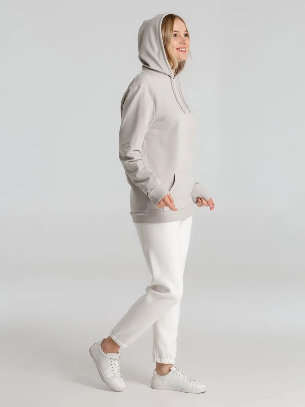 Толстовка с капюшоном унисекс Hoodie, дымчато-серая, размер XS заказать онлайн с вашим дизайном на заказ в Москве и области