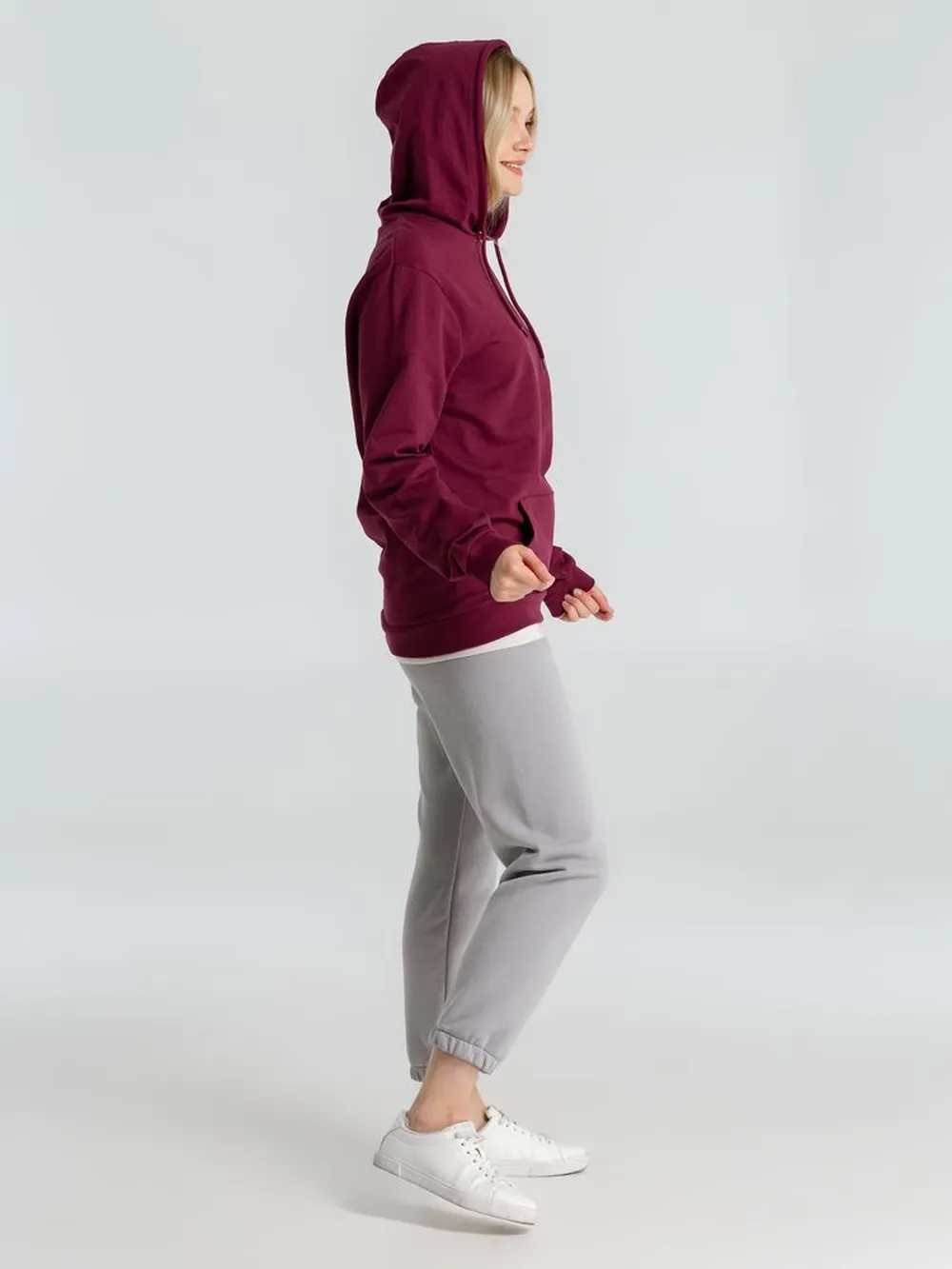 Толстовка с капюшоном унисекс Hoodie, бордовая, размер 3XL заказать онлайн с вашим дизайном на заказ в Москве и области