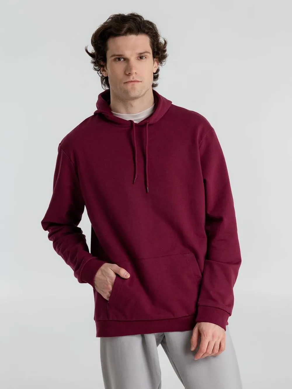 Толстовка с капюшоном унисекс Hoodie, бордовая, размер 3XL заказать онлайн с вашим дизайном на заказ в Москве и области