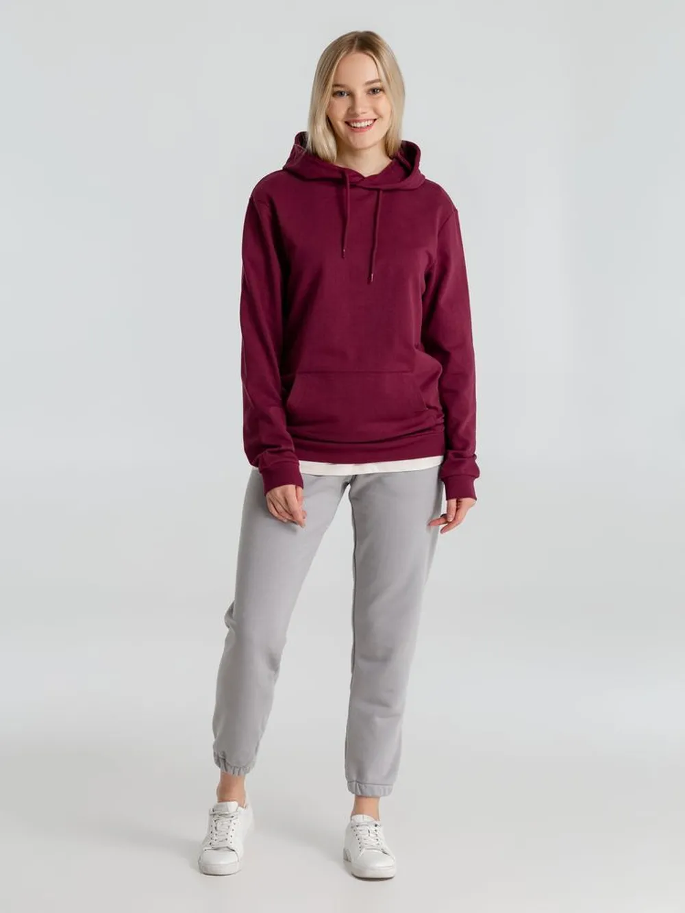Толстовка с капюшоном унисекс Hoodie, бордовая, размер 3XL заказать онлайн с вашим дизайном на заказ в Москве и области