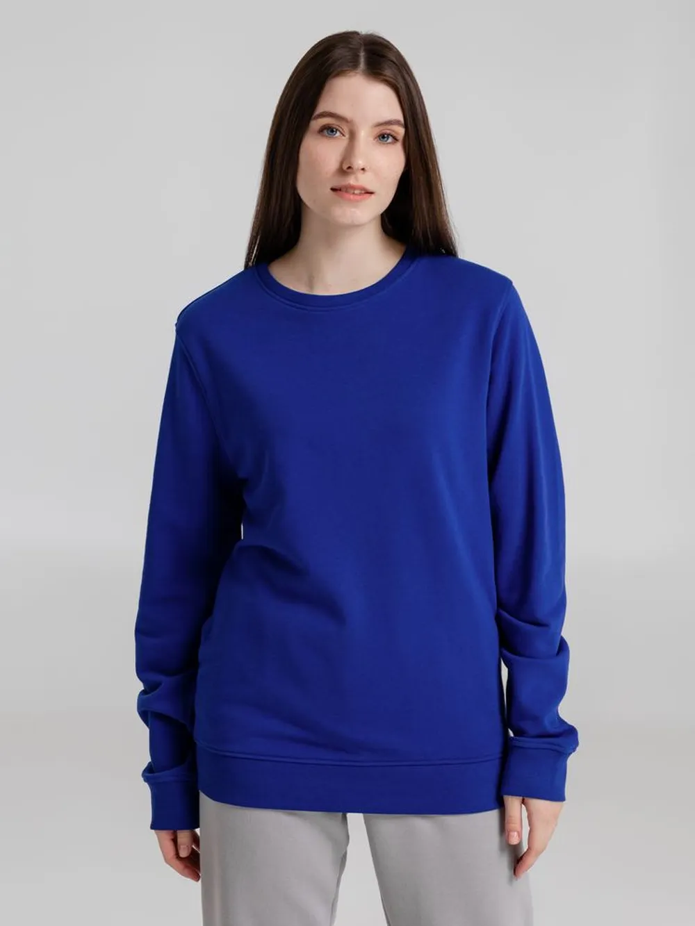 Свитшот унисекс BNC Inspire (Organic), ярко-синий, размер XS заказать онлайн с вашим дизайном на заказ в Москве и области