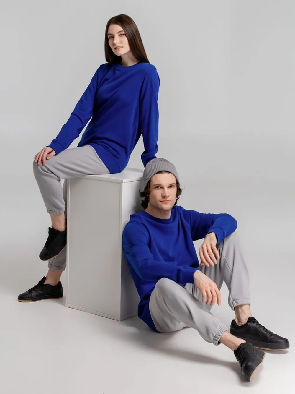 Свитшот унисекс BNC Inspire (Organic), ярко-синий, размер XS заказать онлайн с вашим дизайном на заказ в Москве и области