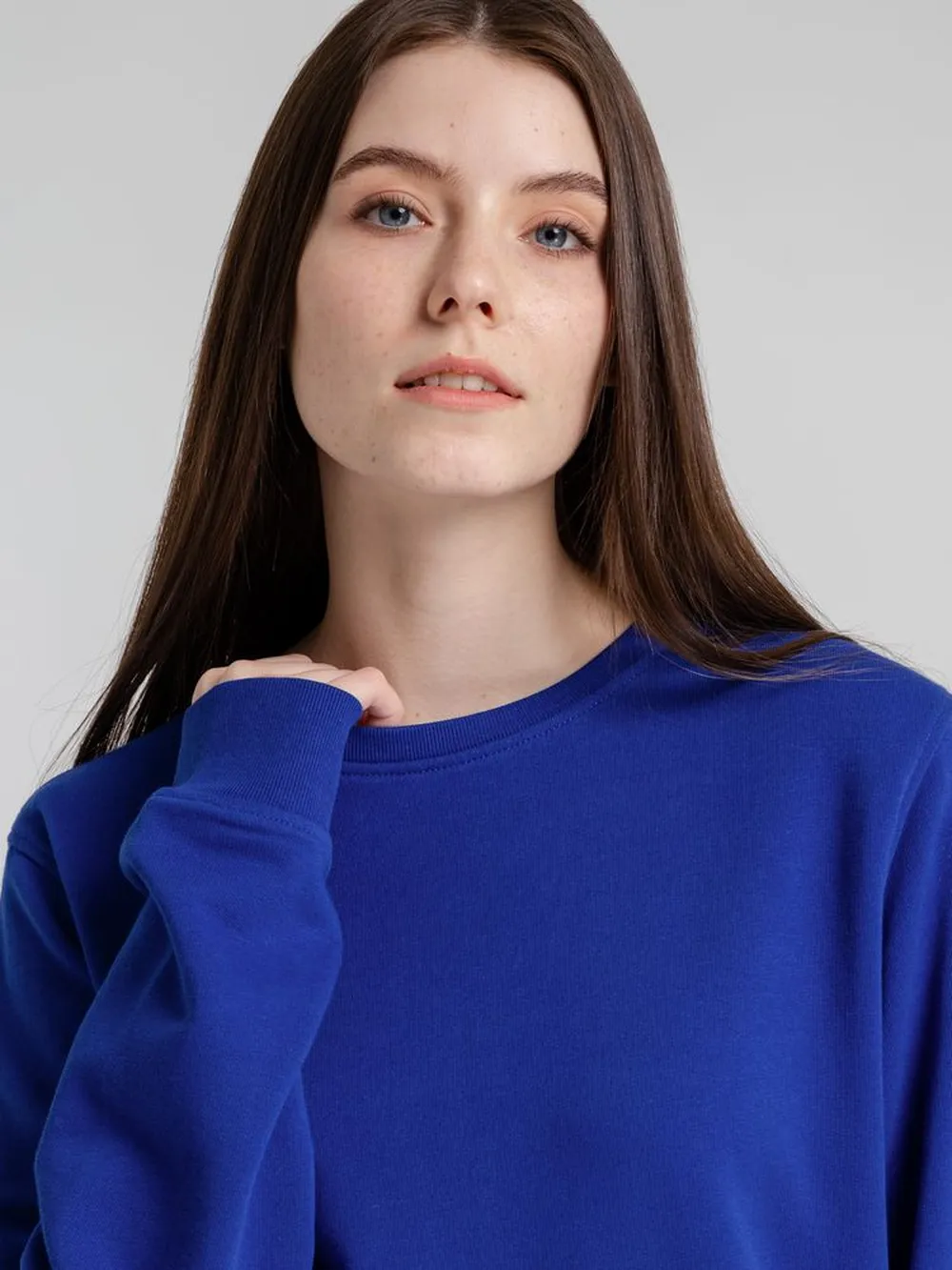 Свитшот унисекс BNC Inspire (Organic), ярко-синий, размер XS заказать онлайн с вашим дизайном на заказ в Москве и области