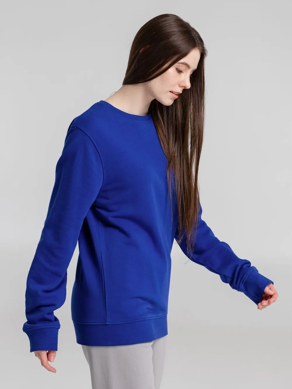 Свитшот унисекс BNC Inspire (Organic), ярко-синий, размер XS заказать онлайн с вашим дизайном на заказ в Москве и области