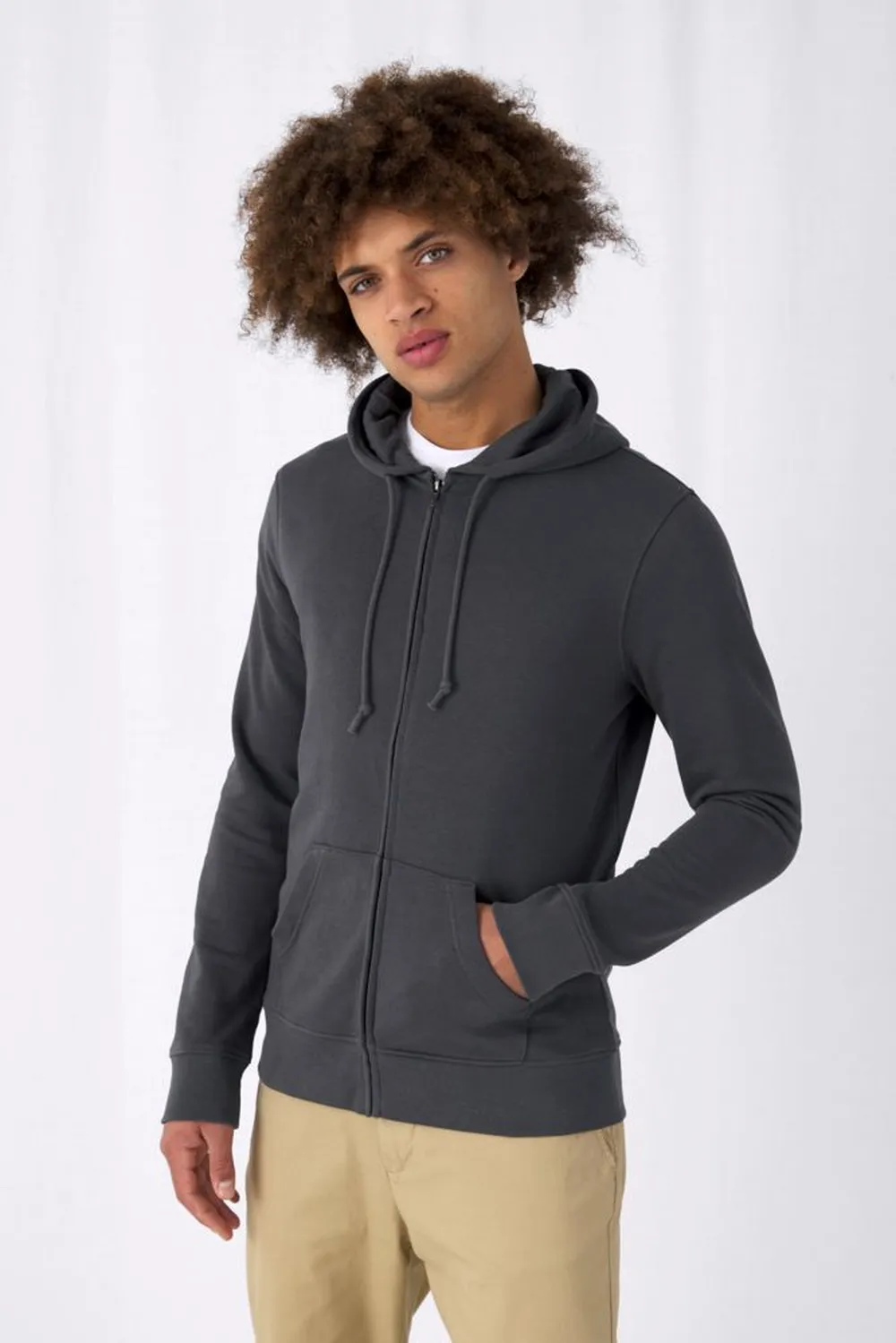 Толстовка на молнии с капюшоном унисекс BNC Inspire (Organic), ярко-синяя, размер XXXL заказать онлайн с вашим дизайном на заказ в Москве и области