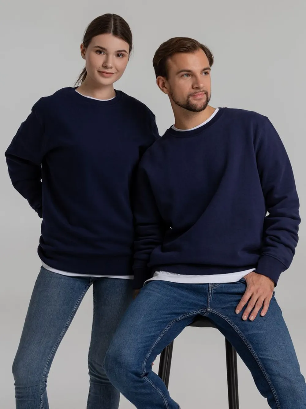 Свитшот унисекс King, темно-синий заказать онлайн с вашим дизайном на заказ в Москве и области