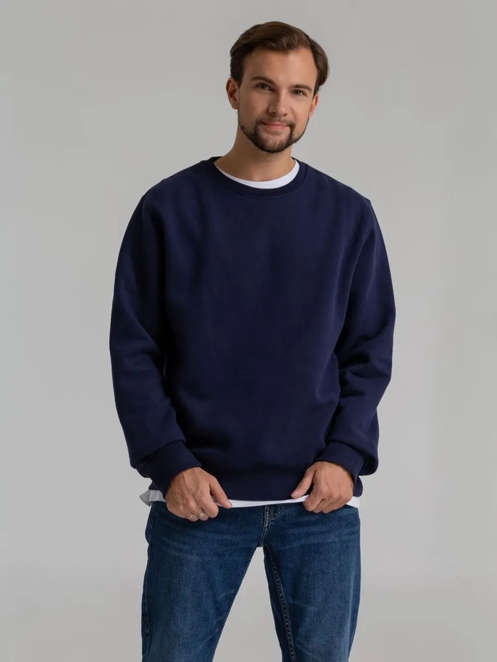 Свитшот унисекс King, темно-синий заказать онлайн с вашим дизайном на заказ в Москве и области