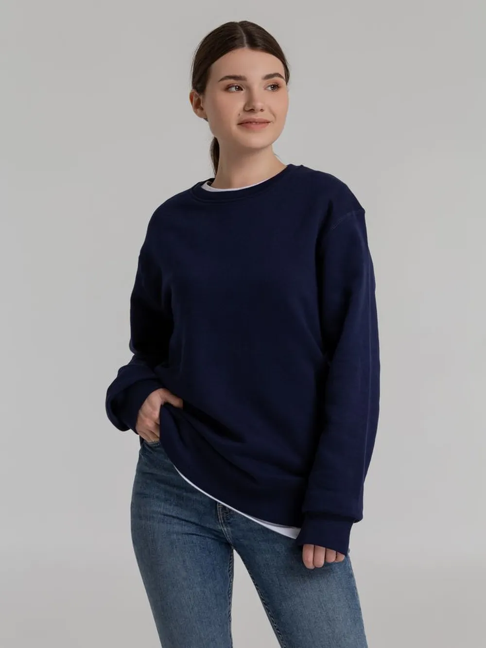 Свитшот унисекс King, темно-синий заказать онлайн с вашим дизайном на заказ в Москве и области