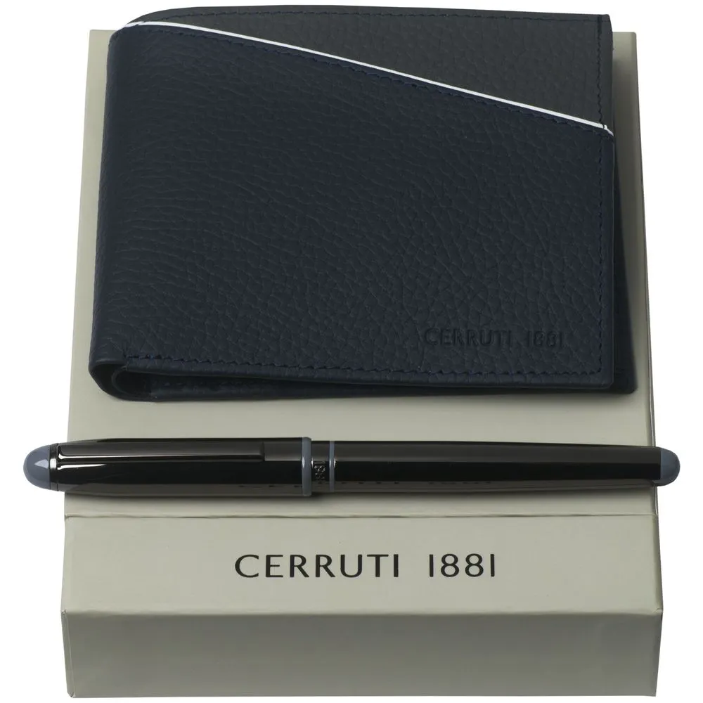 Набор Cerruti 1881: кошелек и роллер, синий заказать онлайн с вашим дизайном на заказ в Москве и области