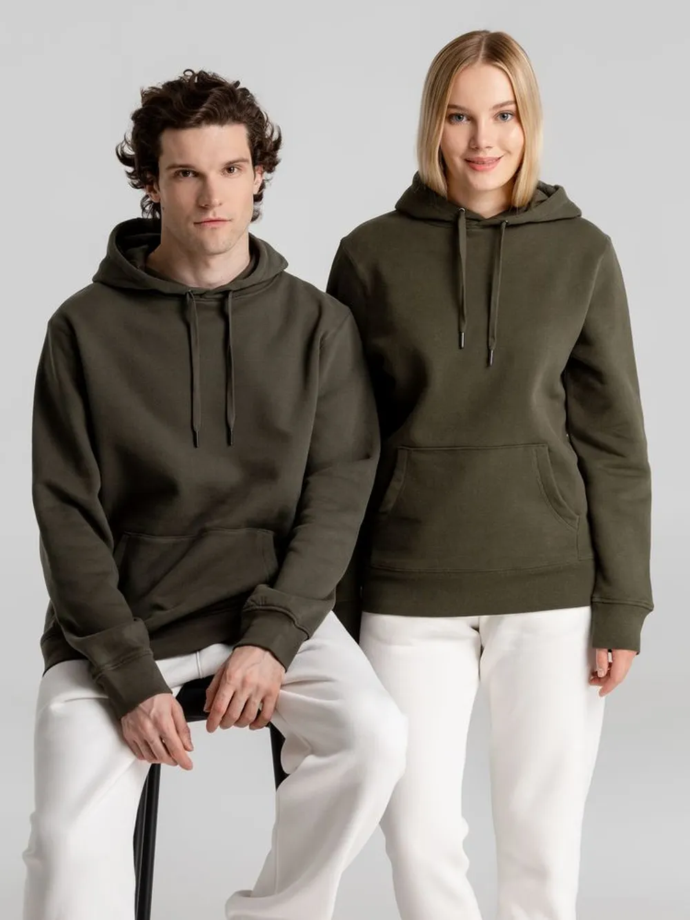 Толстовка с капюшоном унисекс King, хаки, размер XL заказать онлайн с вашим дизайном на заказ в Москве и области