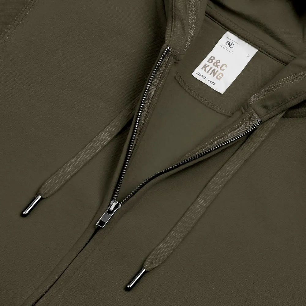 Толстовка на молнии с капюшоном унисекс King, хаки, размер XS заказать онлайн с вашим дизайном на заказ в Москве и области