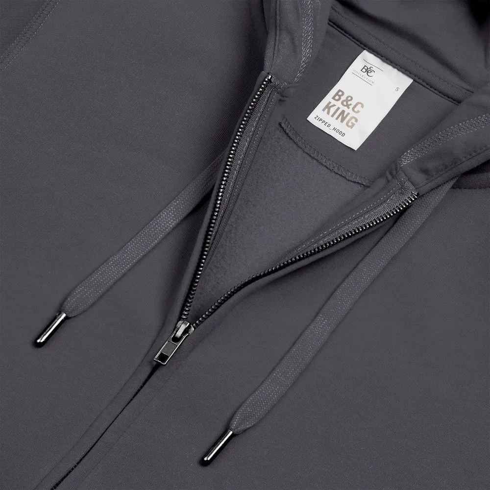 Толстовка на молнии с капюшоном унисекс King, темно-серая заказать онлайн с вашим дизайном на заказ в Москве и области